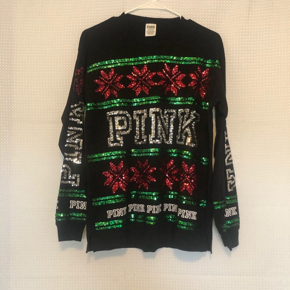 PINK Victoria's Secret Tops - VS PINK Glittery T-shirt. Size small.
